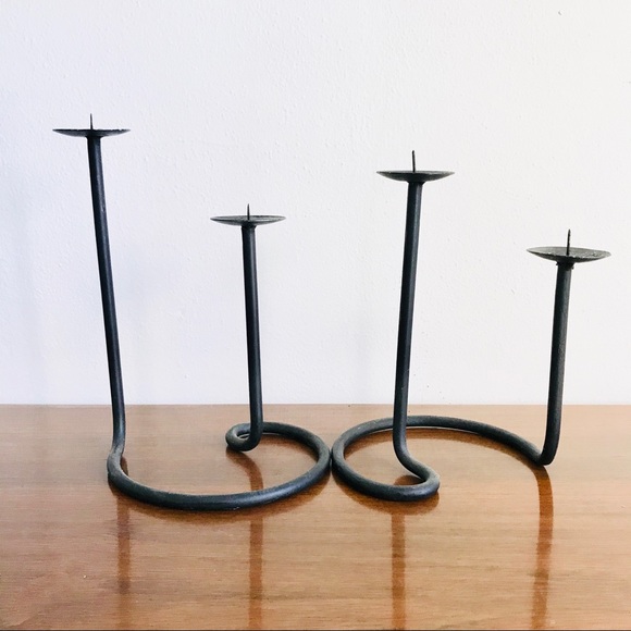 Vintage Other - Set of two vintage wrought iron candelabras